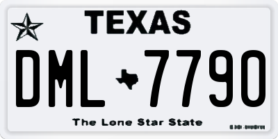 TX license plate DML7790