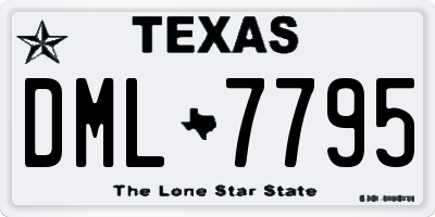 TX license plate DML7795
