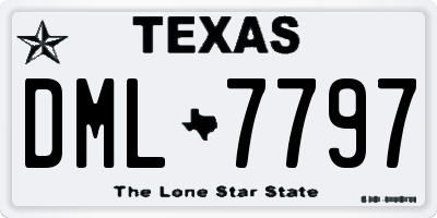 TX license plate DML7797