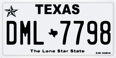TX license plate DML7798