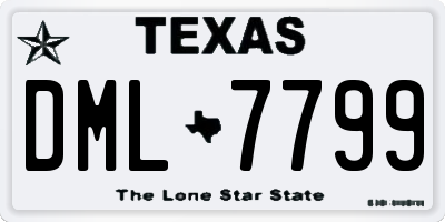 TX license plate DML7799