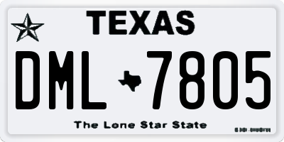 TX license plate DML7805