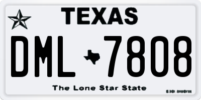 TX license plate DML7808
