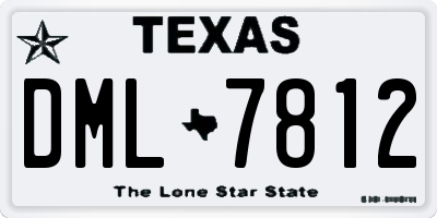 TX license plate DML7812