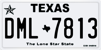 TX license plate DML7813