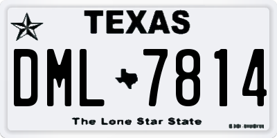 TX license plate DML7814