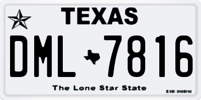 TX license plate DML7816