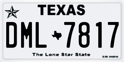 TX license plate DML7817