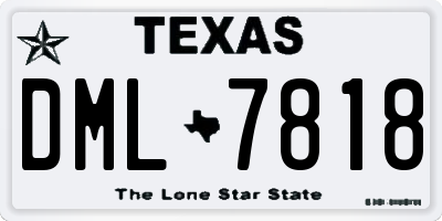 TX license plate DML7818