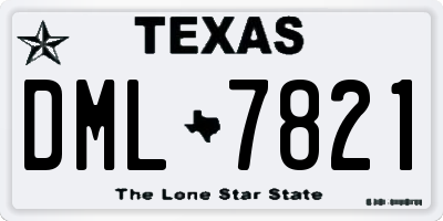 TX license plate DML7821