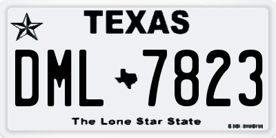 TX license plate DML7823