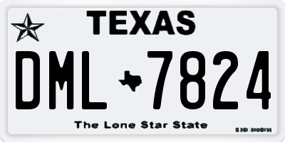 TX license plate DML7824