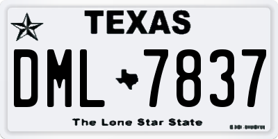TX license plate DML7837