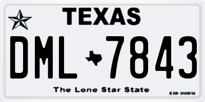 TX license plate DML7843
