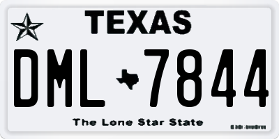 TX license plate DML7844