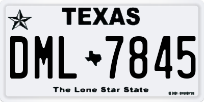 TX license plate DML7845