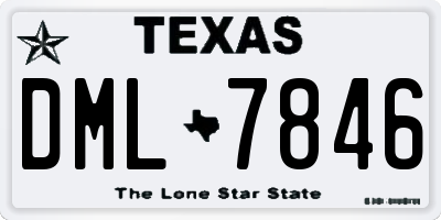 TX license plate DML7846