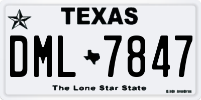 TX license plate DML7847
