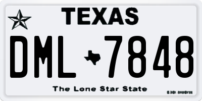 TX license plate DML7848