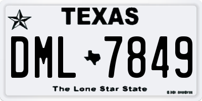 TX license plate DML7849