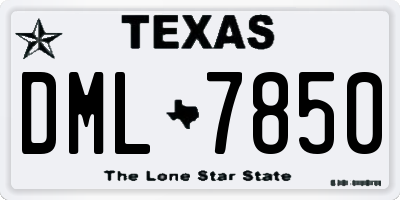 TX license plate DML7850
