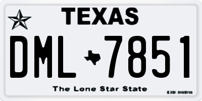 TX license plate DML7851