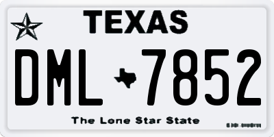 TX license plate DML7852