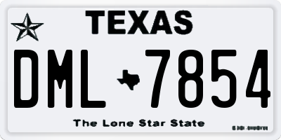 TX license plate DML7854