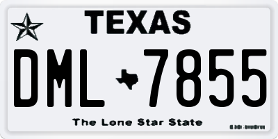 TX license plate DML7855