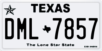 TX license plate DML7857