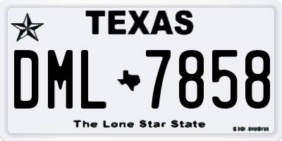 TX license plate DML7858