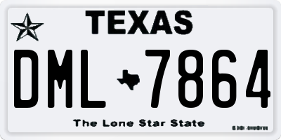 TX license plate DML7864