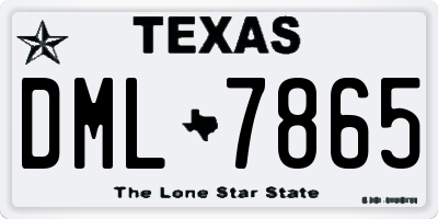 TX license plate DML7865