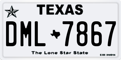 TX license plate DML7867