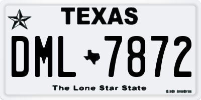 TX license plate DML7872