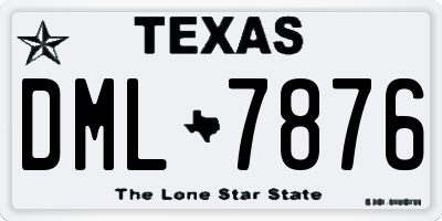 TX license plate DML7876
