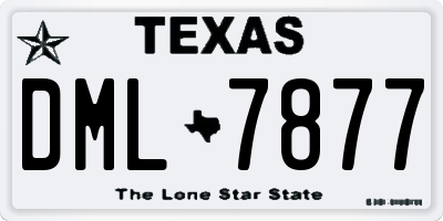TX license plate DML7877