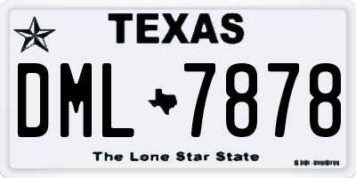 TX license plate DML7878