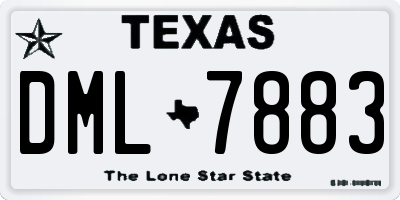TX license plate DML7883