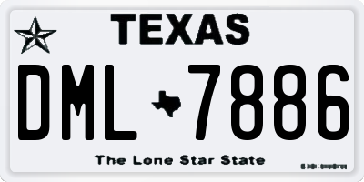 TX license plate DML7886