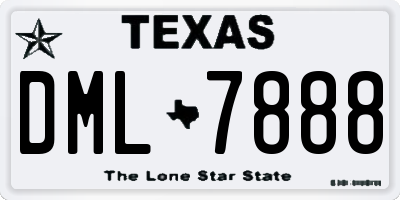 TX license plate DML7888