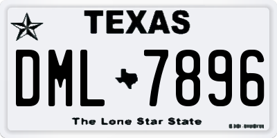 TX license plate DML7896