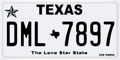 TX license plate DML7897