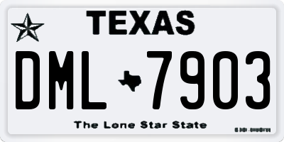 TX license plate DML7903