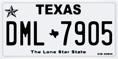 TX license plate DML7905