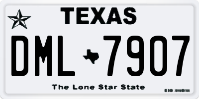TX license plate DML7907