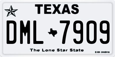 TX license plate DML7909
