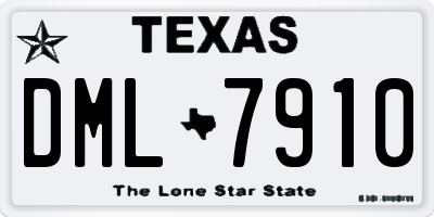 TX license plate DML7910