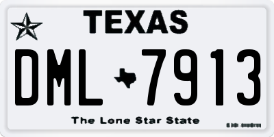 TX license plate DML7913