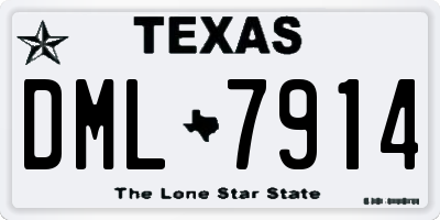 TX license plate DML7914